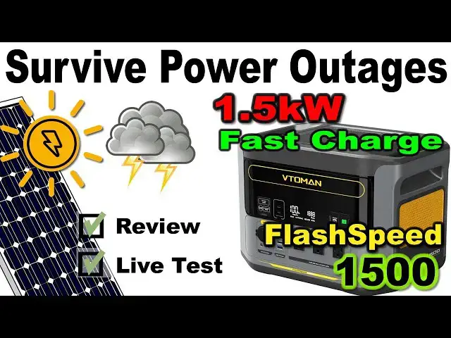 'Video thumbnail for Survive A Power Outage! Portable power station FlashSpeed 1500 #Vtoman #Review Cooking Test #solar'