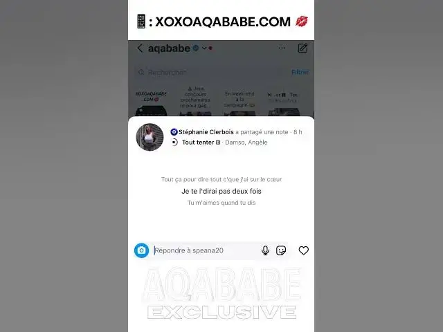 'Video thumbnail for AQABABE EXCLUSIVE : Stephanie Clerbois partage une note Insta pour ceux qu’elle suit en retour ! 👀'