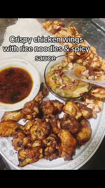 'Video thumbnail for Crispy Chicken Wings with Rice Noodles & Egg – Easy 30-Minute Dinner Recipe'