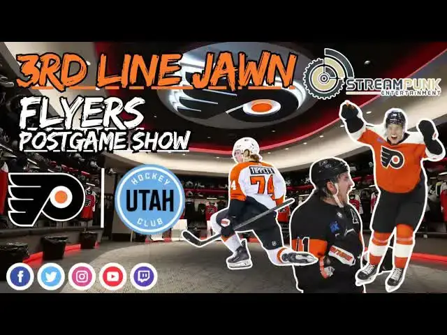 'Video thumbnail for stream punk sports: flyers vs utah hockey club postgame show: konecny, tippett, and farabee analysis'