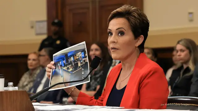 'Video thumbnail for Kari Lake defends dismantling Voice of America after mass layoffs'