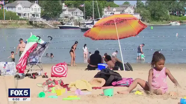 'Video thumbnail for NYC heat wave prompts demand for AC units, beach trips'