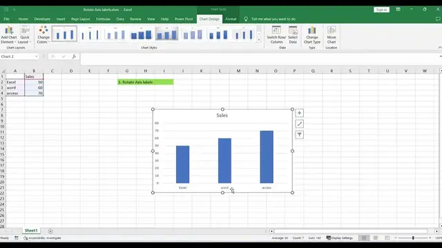 'Video thumbnail for How to Rotate Axis labels in Excel'