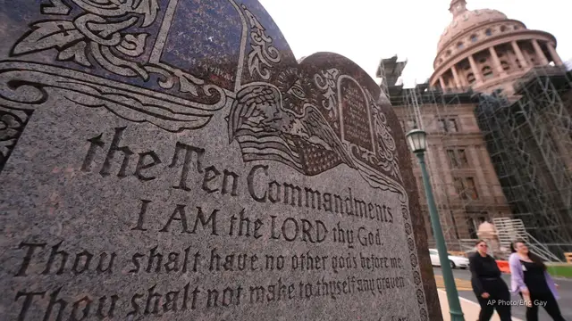 'Video thumbnail for Texas requires Ten Commandments to be displayed in schools'