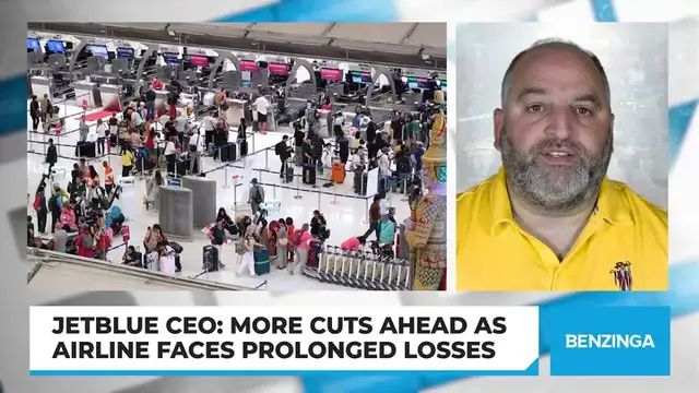 'Video thumbnail for JetBlue CEO: More Cuts Ahead As Airline Faces Prolonged Losses'