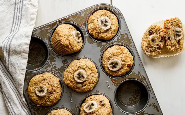 'Video thumbnail for Healthy Banana Bran Muffins'