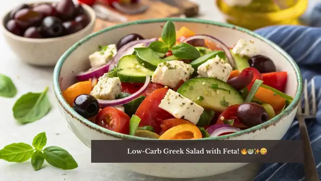 'Video thumbnail for Low-Carb Greek Salad with Feta | Fresh, Simple & Keto-Friendly!'