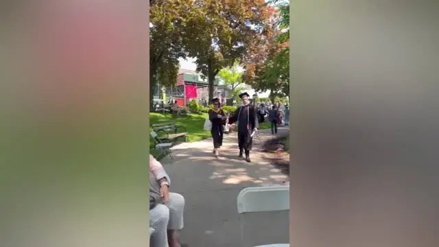 'Video thumbnail for First-Generation College Graduate Places Cap And Gown On Parents To Thank Them | Happily TV'