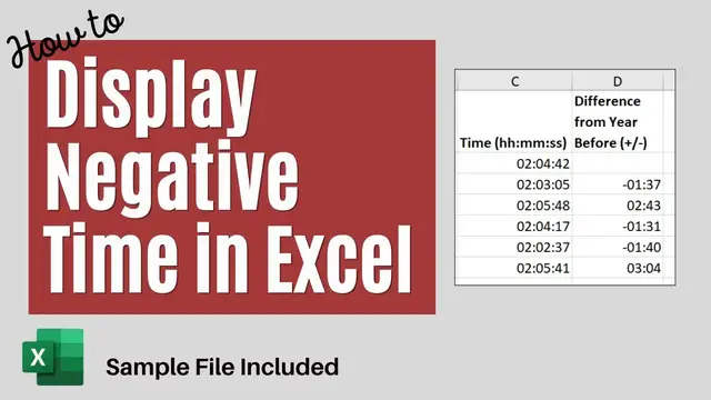 'Video thumbnail for Display Negative Time in Excel | 2 Examples'