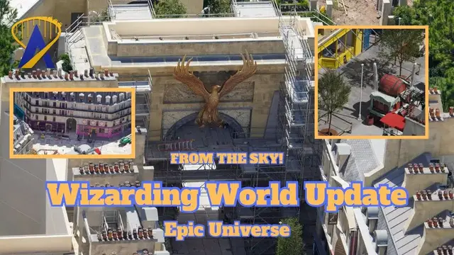 'Video thumbnail for Epic Universe Wizarding World of Harry Potter Construction Update From The Sky'