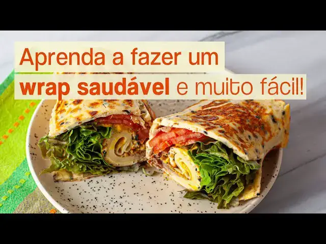 'Video thumbnail for Faça um wrap SAUDÁVEL, SEM GLÚTEN E RICO EM PROTEÍNAS - Receita muito fácil'