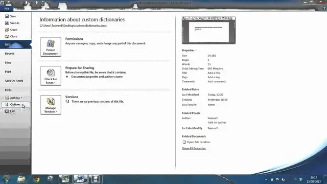 'Video thumbnail for Using Custom Dictionaries in MS Word'