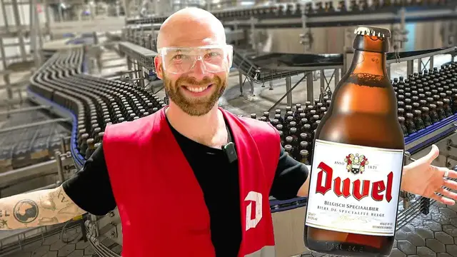 'Video thumbnail for Duvel Beer Brewery Tour! Making 1,924,701 Beers A Day In Belgium!'