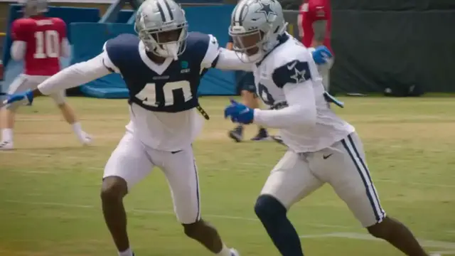 'Video thumbnail for law nation sports: dallas cowboys wr vs db red zone battle! training camp 1 on 1 drills'