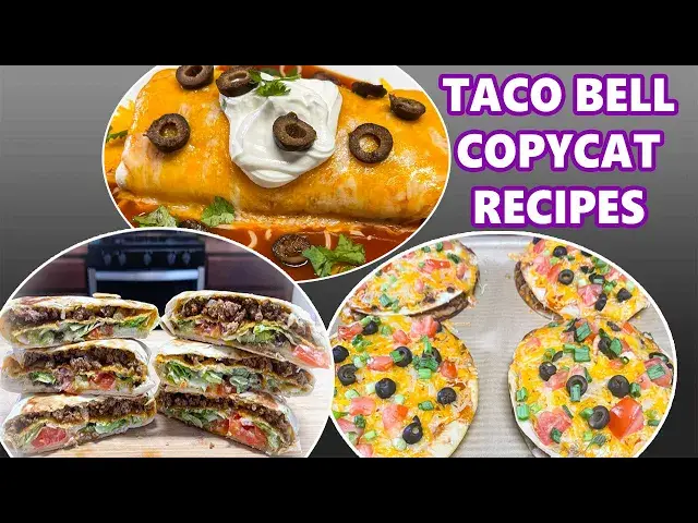 'Video thumbnail for TACO BELL Copycat Recipes, Mexican Pizza, Enchirito, Crunch Wrap. All ground beef easy dinner ideas'