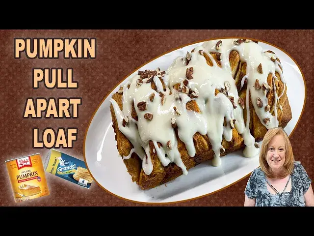 'Video thumbnail for PUMPKIN PULL APART LOAF | Bake With Me Fall Dessert Recipe using Pumpkin and Biscuits'