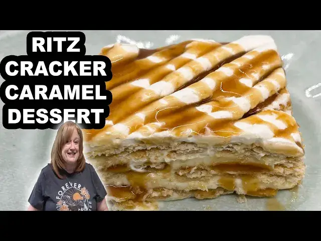 'Video thumbnail for RITZ CRACKER CARAMEL DESSERT | No Bake Icebox 6 Ingredient Recipe'