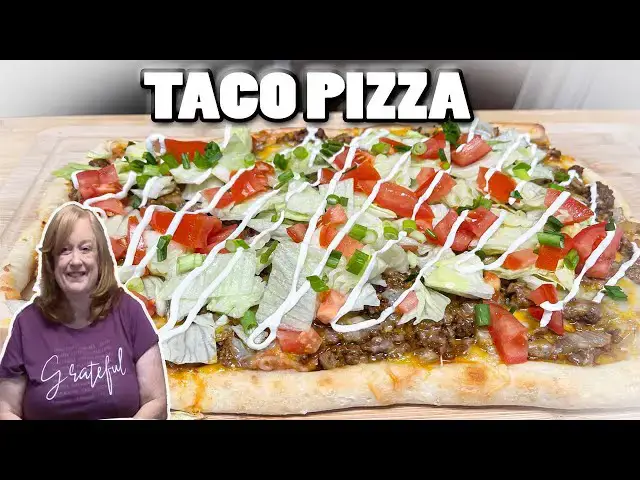 'Video thumbnail for TACO PIZZA, A Pizza full of Taco Flavorings & Toppings'