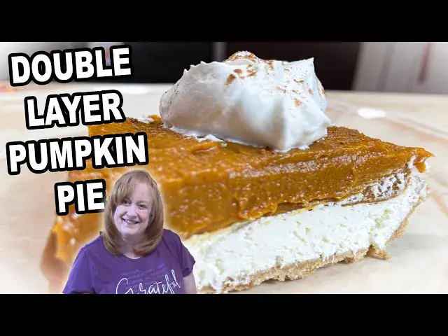 'Video thumbnail for Double Layer PUMPKIN PIE | A No Bake Icebox Pie Perfect for Thanksgiving and Fall'