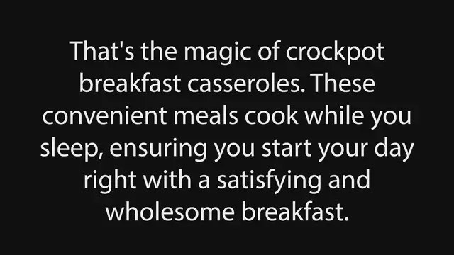 'Video thumbnail for 5 Easy Crockpot Breakfast Casseroles for Effortless Mornings'