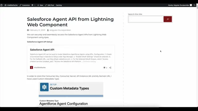 'Video thumbnail for Salesforce Agent API from Lightning Web Component'