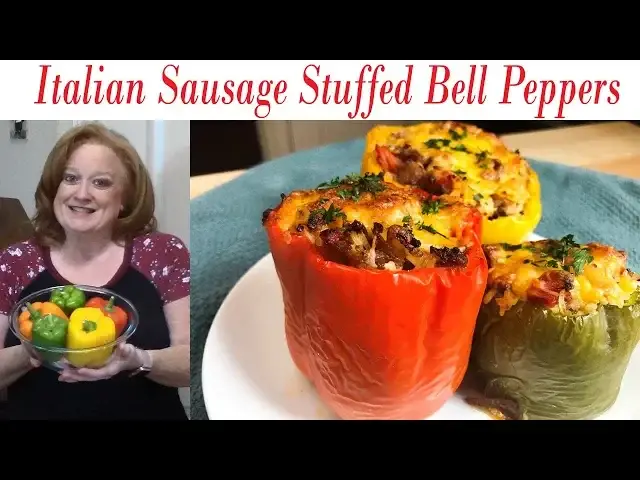 'Video thumbnail for ITALIAN SAUSAGE STUFFED BELL PEPPERS'