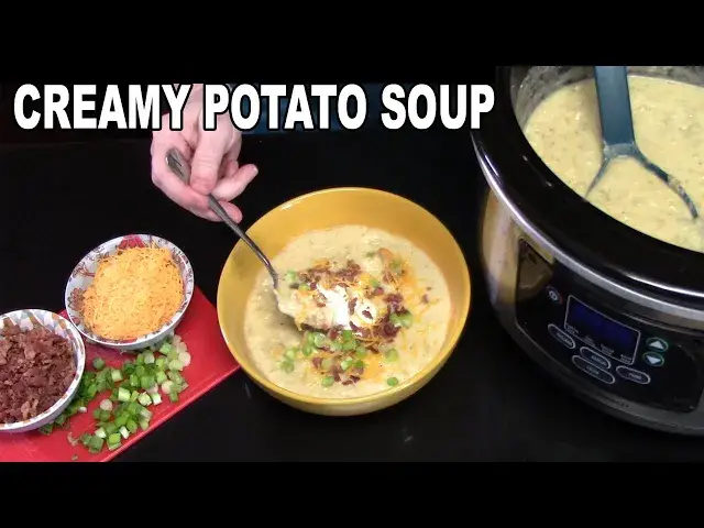 'Video thumbnail for CREAMY POTATO SOUP in the Crockpot, Slow Cooker Potato Soup'