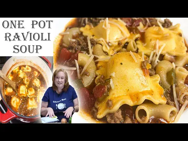 'Video thumbnail for ONE POT EASY RAVIOLI SOUP'