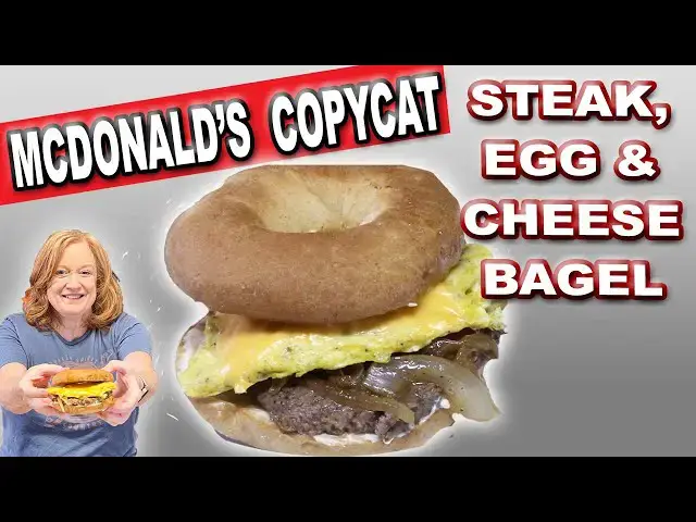 'Video thumbnail for McDonalds STEAK, EGG & CHEESE BAGEL Sandwich Copycat Recipe'