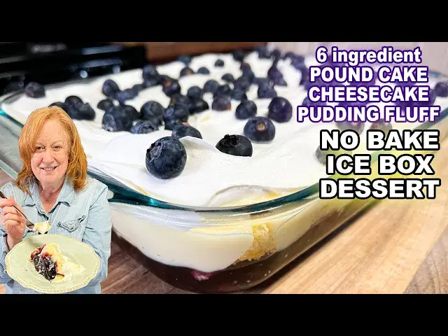 'Video thumbnail for Pound Cake Fluffy Cheesecake Dessert, Easy 6 Ingredient Recipe'
