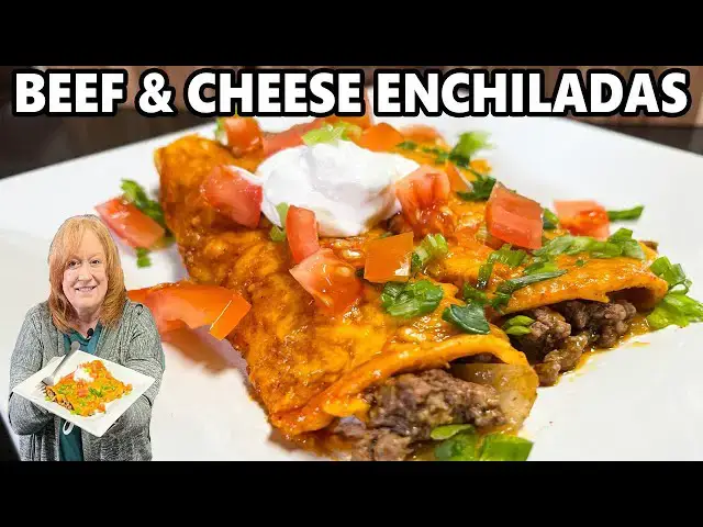 'Video thumbnail for Easy GROUND BEEF & CHEESY ENCHILADAS'