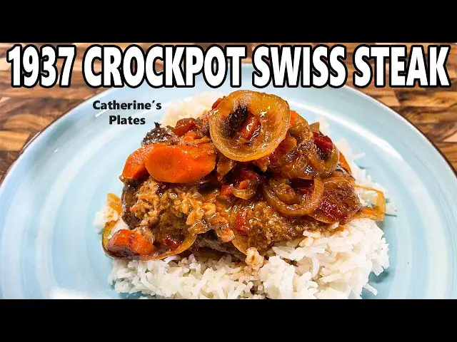 'Video thumbnail for 1937 SWISS STEAK Slow Cooked Dinner in the Crockpot'