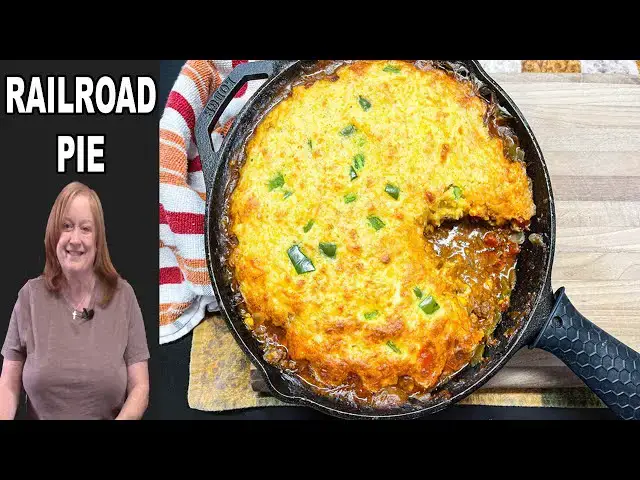'Video thumbnail for Railroad Pie, A Ground Beef & Cornbread Casserole'