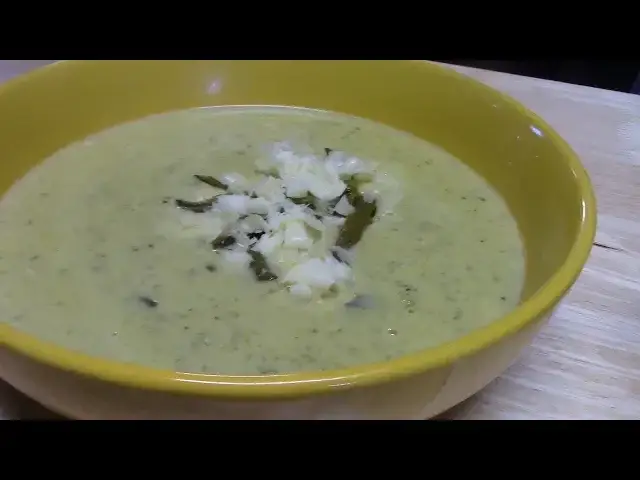 'Video thumbnail for WHITE CHEDDAR ROASTED POBLANO SOUP'
