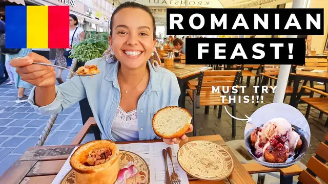 'Video thumbnail for FIRST TIME TRYING ROMANIAN FOOD! | EATING OUR WAY THROUGH BRASOV TRANSYLVANIA ??'