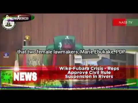 'Video thumbnail for Wike-Fubara Crisis - Reps Approve Civil Rule Suspension In Rivers'