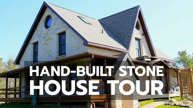 'Video thumbnail for Hand-Built Stone House Tour'
