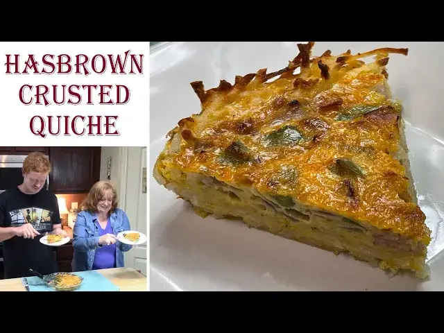 'Video thumbnail for HASHBROWN CRUSTED HAM AND CHEESE QUICHE'