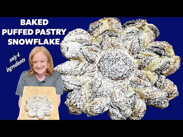 'Video thumbnail for BAKED PUFFED PASTRY SNOWFLAKE 4 Ingredient Breakfast Treat'