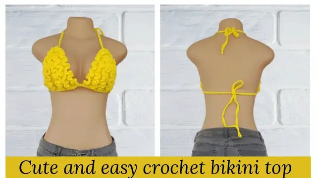 'Video thumbnail for Easy Ruffle Crochet Bikini Top'