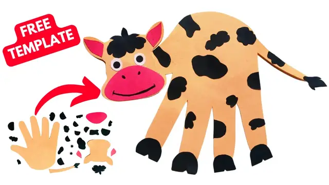 'Video thumbnail for Paper COW Handprint Craft For KIDS'