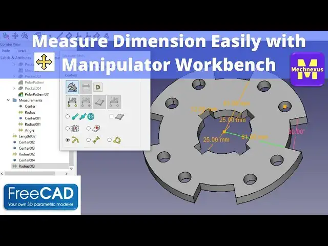 'Video thumbnail for Measure Dimension with Manipulator Workbench | FreeCAD Tutorial | FreeCAD Manipulator Workbench |'