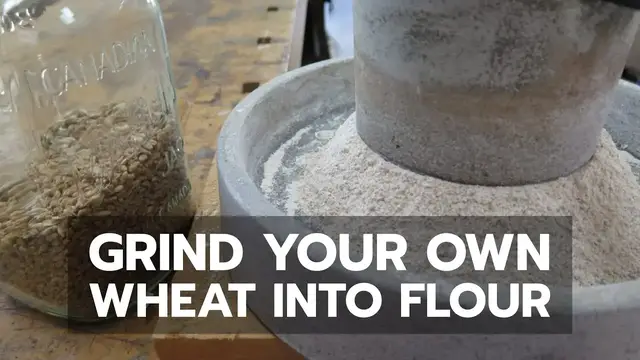 'Video thumbnail for How to Grind Your Own Flour By Hand From Wheat - Bailey Line Life #17'