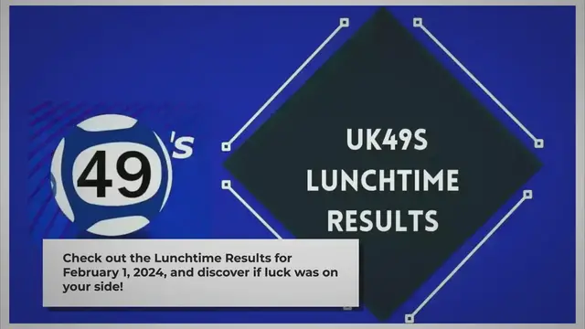 'Video thumbnail for UK49s Lunchtime Results, Today, February 1, 2024'