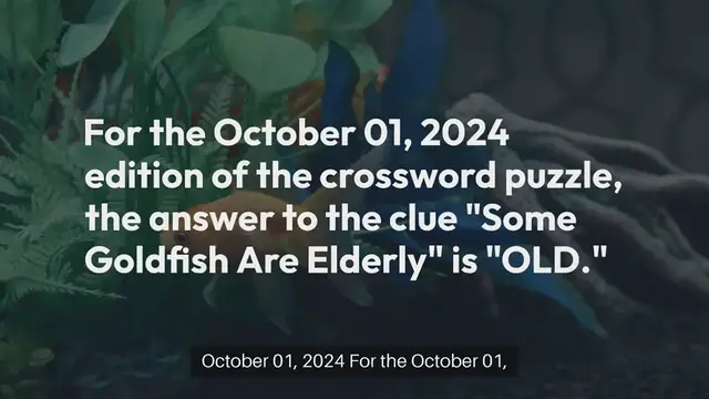 'Video thumbnail for Some Goldfish Are Elderly Crossword Clue Puzzle Answer from October 01, 2024'