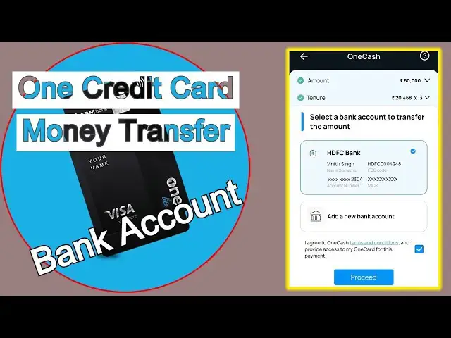 'Video thumbnail for 💥One Card - Transfer Money From Credit Card To Bank Account Directly | EMI | One Cash'