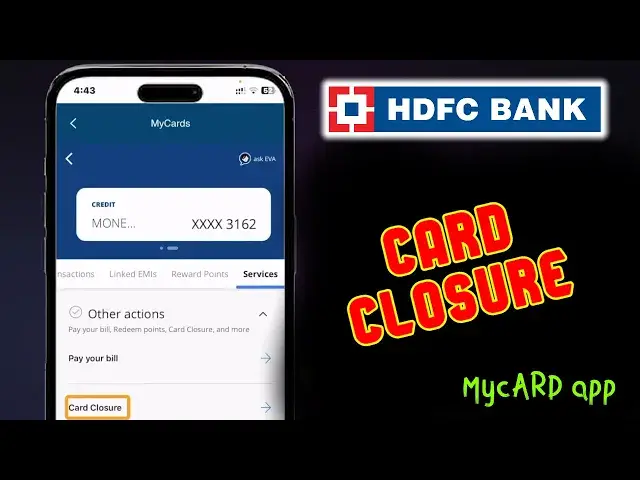 'Video thumbnail for 💥Close HDFC Bank credit card In Simple Clicks Using New MyCard App - Card Cancellation Online'