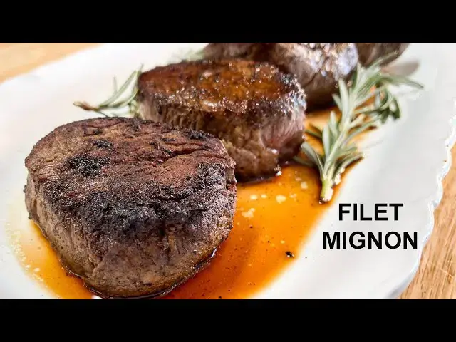 'Video thumbnail for HOW TO Pan Sear a Buttery Tender FILET MIGNON with BONUS PAN GRAVY'