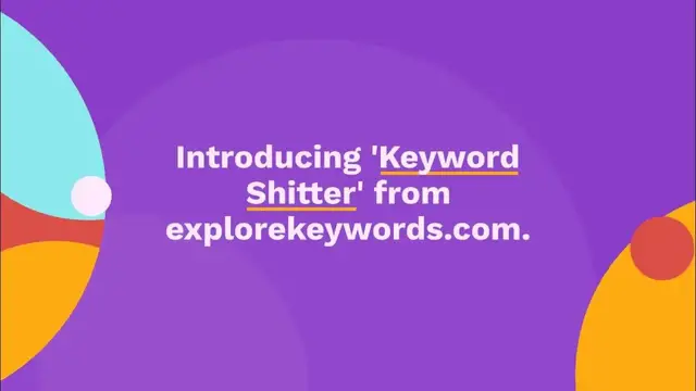 'Video thumbnail for Keyword Shitter - Keyword Suggestion Tool by Explore Keywords'