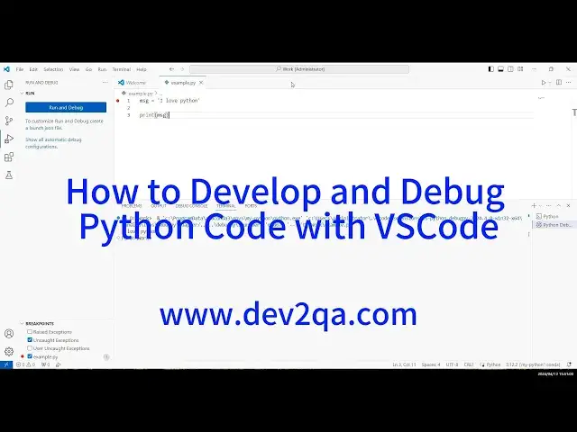 'Video thumbnail for How to Develop and Debug Python Code with VSCode'